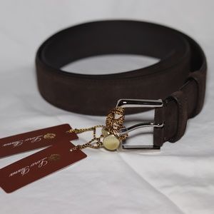 Brown Suede Loro Piana Men's Belt Size 34 inches